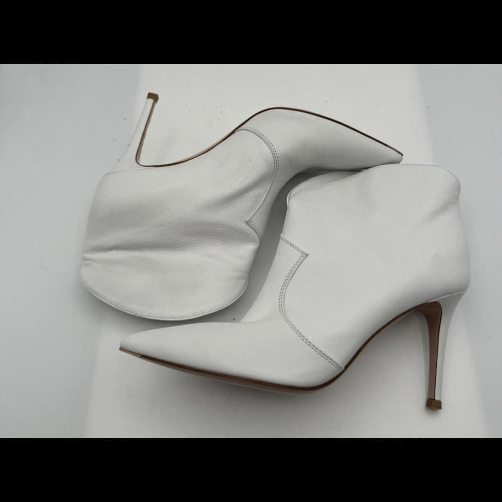 Gianvito Rossi Mable 85 Leather Pointed Toe Heel Boots White Size 37.5 - Picture 4 of 11